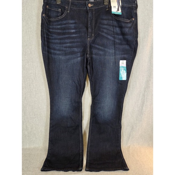 Lee Riders Regular Fit Mid Rise Bootcut Jeans Womens 22 Stretch Whiskers NEW - Picture 1 of 16